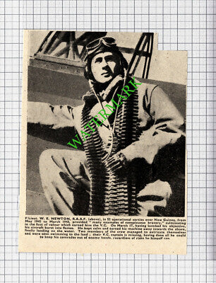 F/Lieut W E Newton RAAF New Guinea WW2 - 1944 Small Cutting