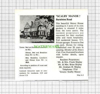 C1534) Ryndle Court Hotel Scarborough Scalby Manor Shipley Advert - 1969