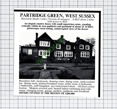 Partridge Green West Sussex House Sale Advert - 1981 Cutting