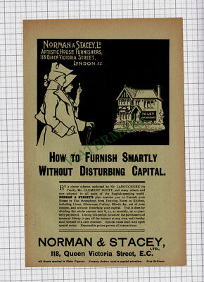 C1606) Norman & Stacey London House Furnishers Advert - 1902 Cutting