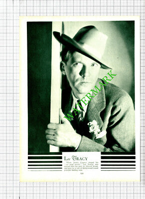 Frank Lawton Actor / Lee Tracy 1930s Cutting / Print