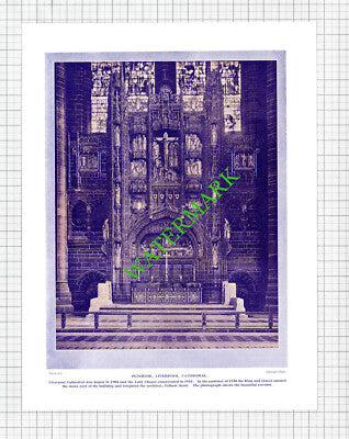 Liverpool Cathedral - 1920s Cutting / Print