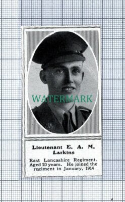 C4822) Lt E A M Larkins East Lancashire Regiment - 1915 SMALL Clip