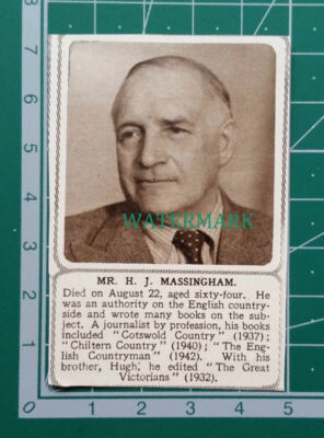 C4342) Mr H J Massingham Writer - Obituary 1952 Clip