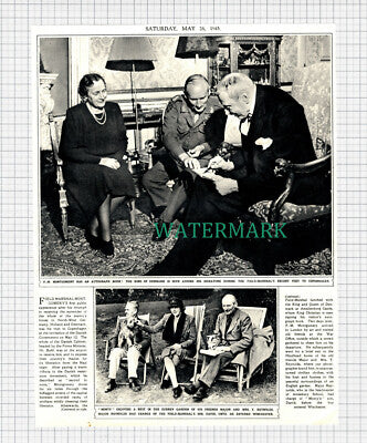 X1116) Field Marshal Montgomery Major & Mrs T Reynolds Hindhead Amesbury - 1945