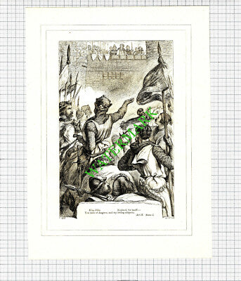 King John Act II William Shakespeare - c.1880 Print / Cutting
