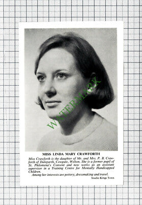 C8156) Miss Linda Crawforth Welton Hull - 1967 Cutting