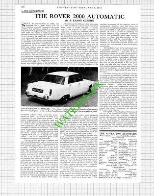 The Rover 2000 Automatic Car Review - 1967 Article