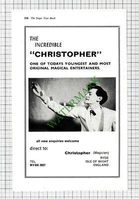 Christopher Magician Ryde Isle Of Wight Advert - 1968 Cutting
