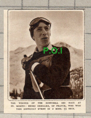 C1609) Henri Oreiller Of France Downhill Ski Race Winner St Moritz - 1948 Clip