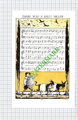 There Was A Jolly Miller Nursery Rhyme Poem - c.1950s Cutting