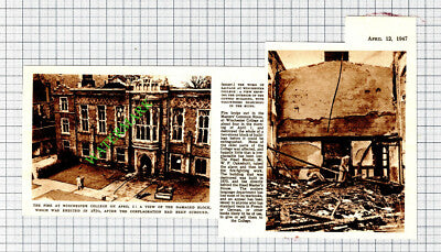 Winchester College Fire Mr WF Oakeshott - 1947 Cutting