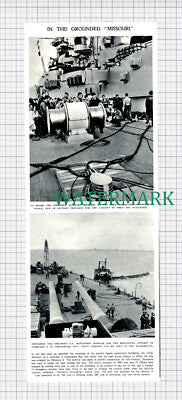 X936) On Board The Stranded Ship USS MISSOURI Chesapeake -1950 Clip