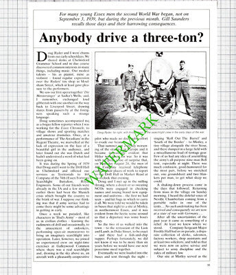 Doug Ryder Chelmsford 469 Company 74th Searchlight Essex Engineers 1989 Article