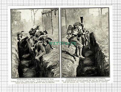 C5683) New Army Training Aldershot World War One WW1 - c.1918 Cutting