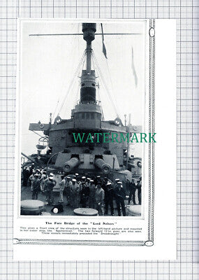 C5920) Ship The LORD NELSON Fore Bridge - 1913 Cutting