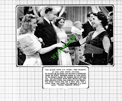 Lime Grove Studios Royal Visit Sally Barnes - 1953 Small Cutting
