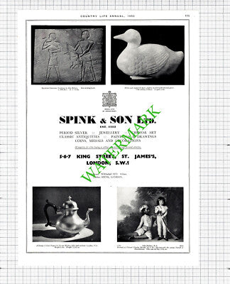 State Express 555 Cigarettes / Spink & Son Ltd London Advert - 1950 Cutting