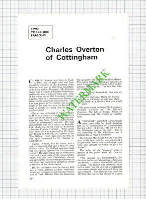 Charles Overton Cottingham John Oxtoby Filey Warter - 1970 Article