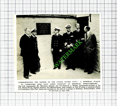 Comm John Paul Jones Memorial Kirkbean Kirkcudbright US Navy -1953 Small Cutting