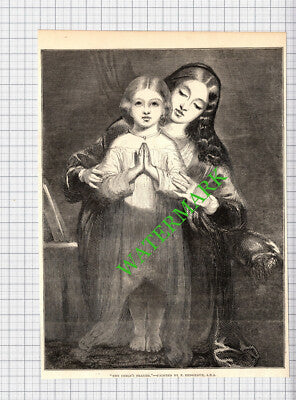 The Child's Prayer R Redgrave - 1850 Cutting / Print