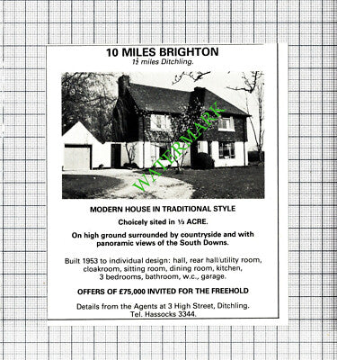 Ditchling Sussex House Sale Advert - 1980 Cutting