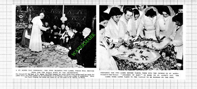 Church of St Agnes Without The Walls Pope Lamb Blessing - 1953 Cutting