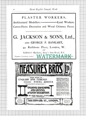 Tonks Ltd Birmingham G Jackson Bankart Measures Bros Ltd - 1911 Advert