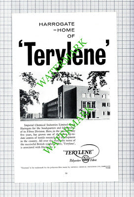 Terylene ICI HARROGATE Advert - 1959 Cutting