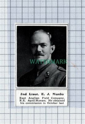 C4794) 2nd Lt EJ Munby East Anglian Field Company RE - 1915 SMALL Clip