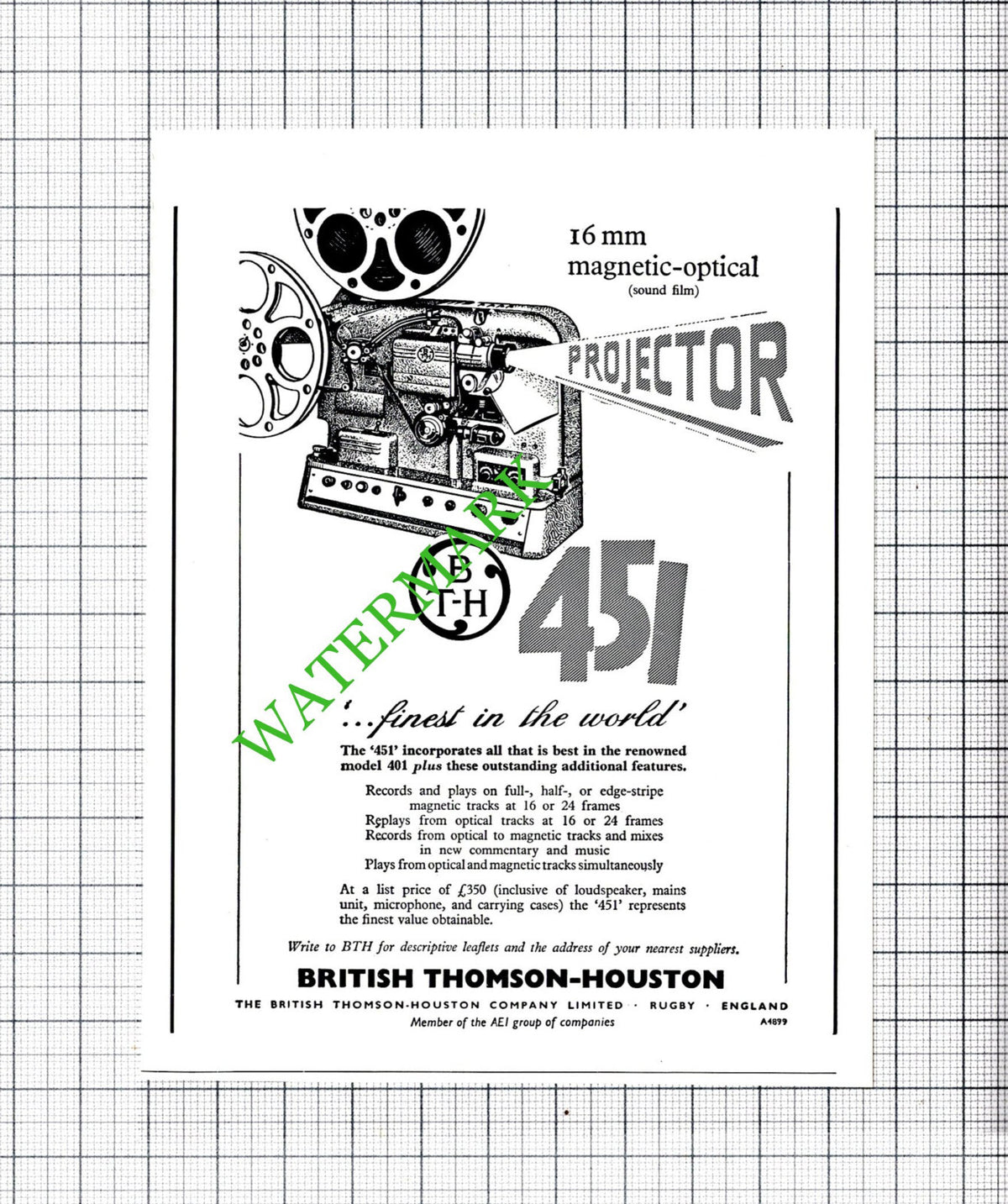 British Thomson-Houston Co Ltd Rugby SMALL ADVERT - 1956 Cutting
