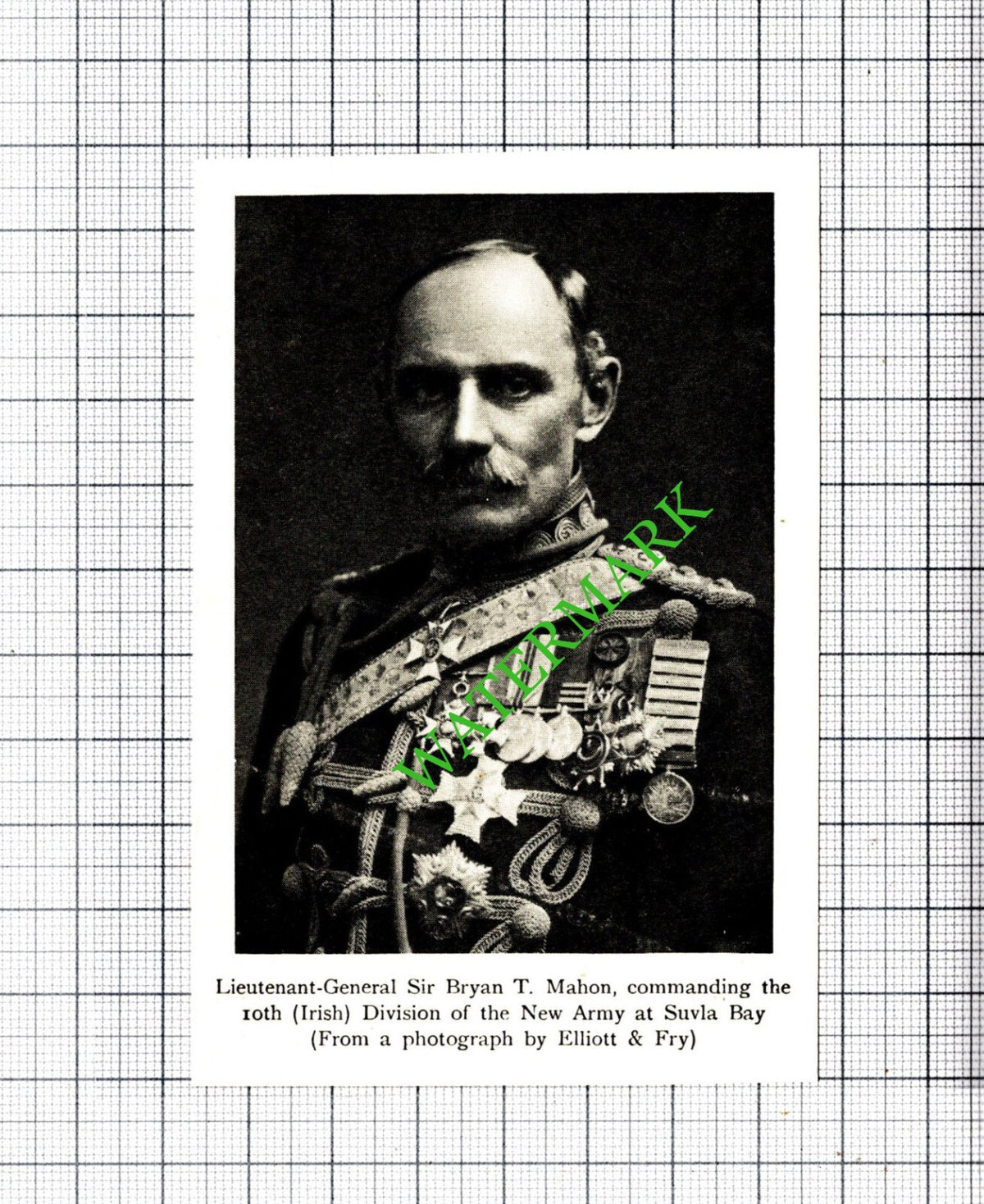 Sir Bryan T Mahon 10th Irish New Army Suvla Great War - c.1920 Small Cutting