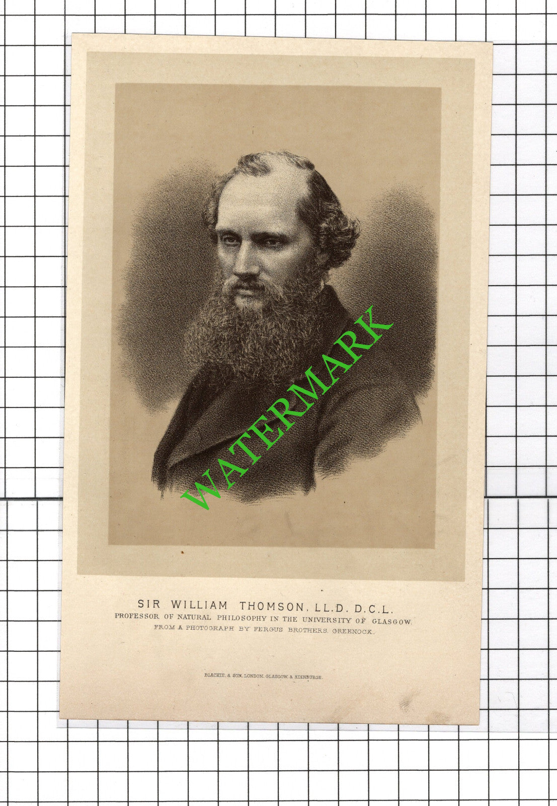 Sir William Thomson University Of Glasgow - 1890's Small Print