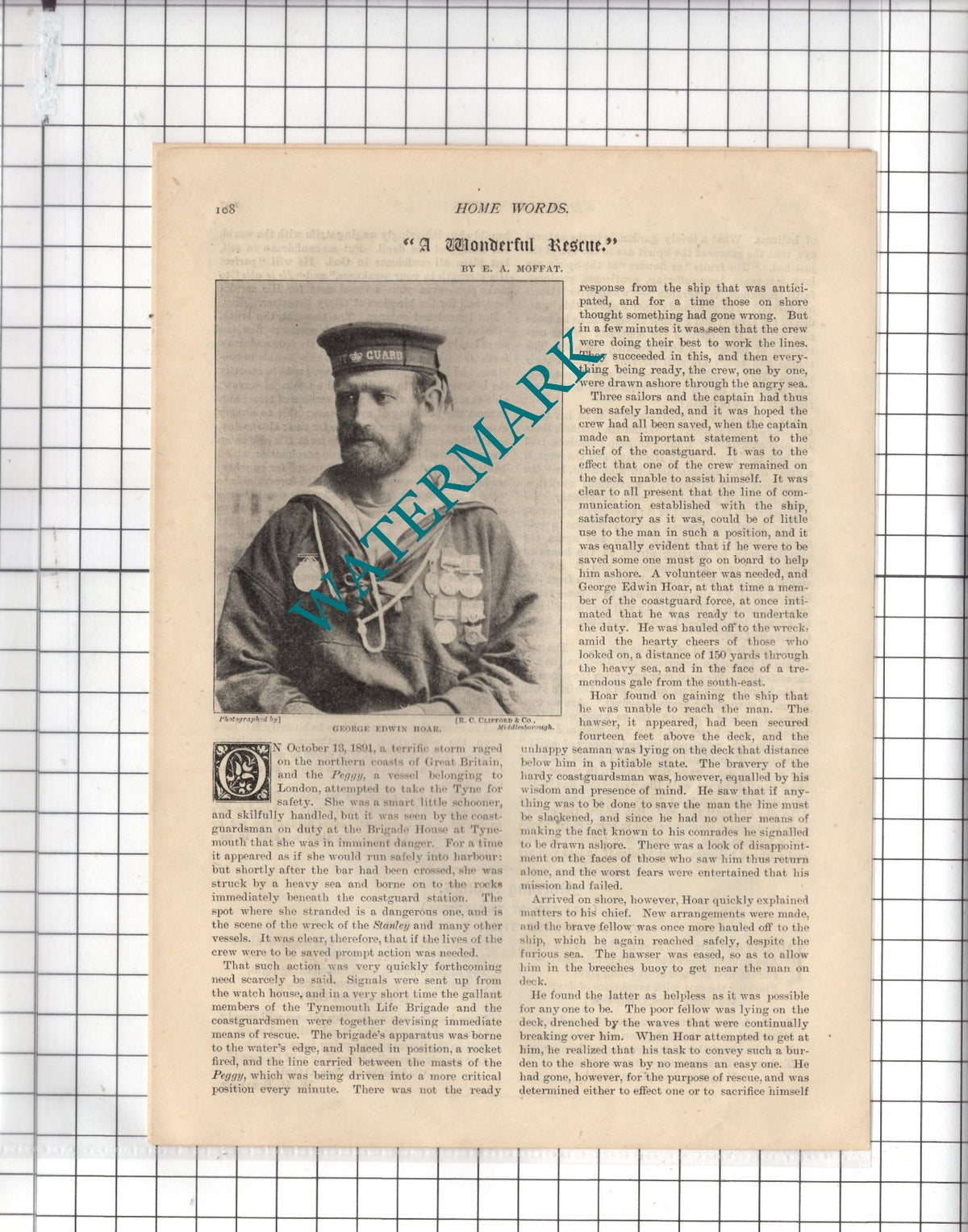 George Edwin Hoar Schooner PEGGY - 1897 Article