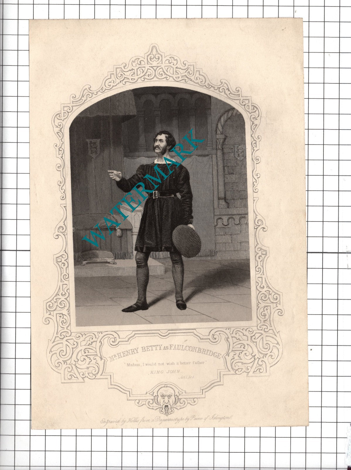 Mr Henry Betty Actor Faulconbridge King John William Shakespeare Print - c.1880