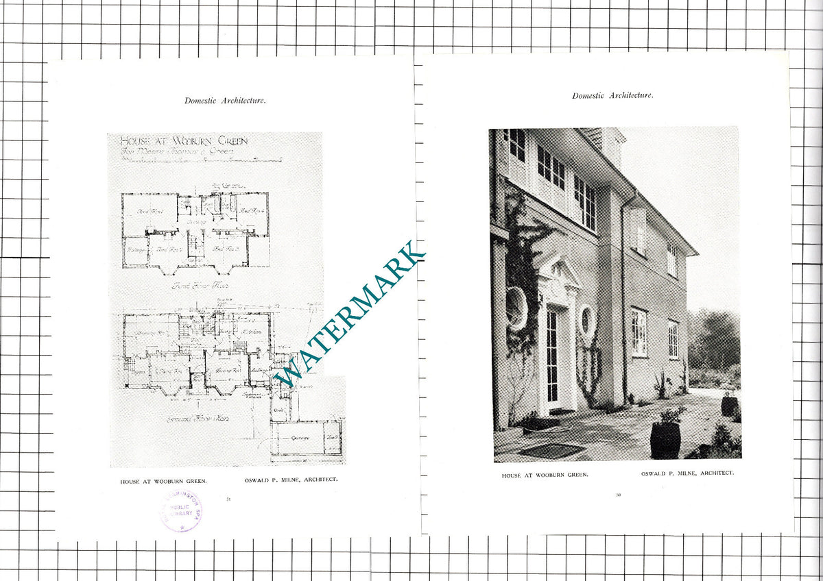 Wooburn Green Oswald P Milne Architect - c.1920s Book Prints