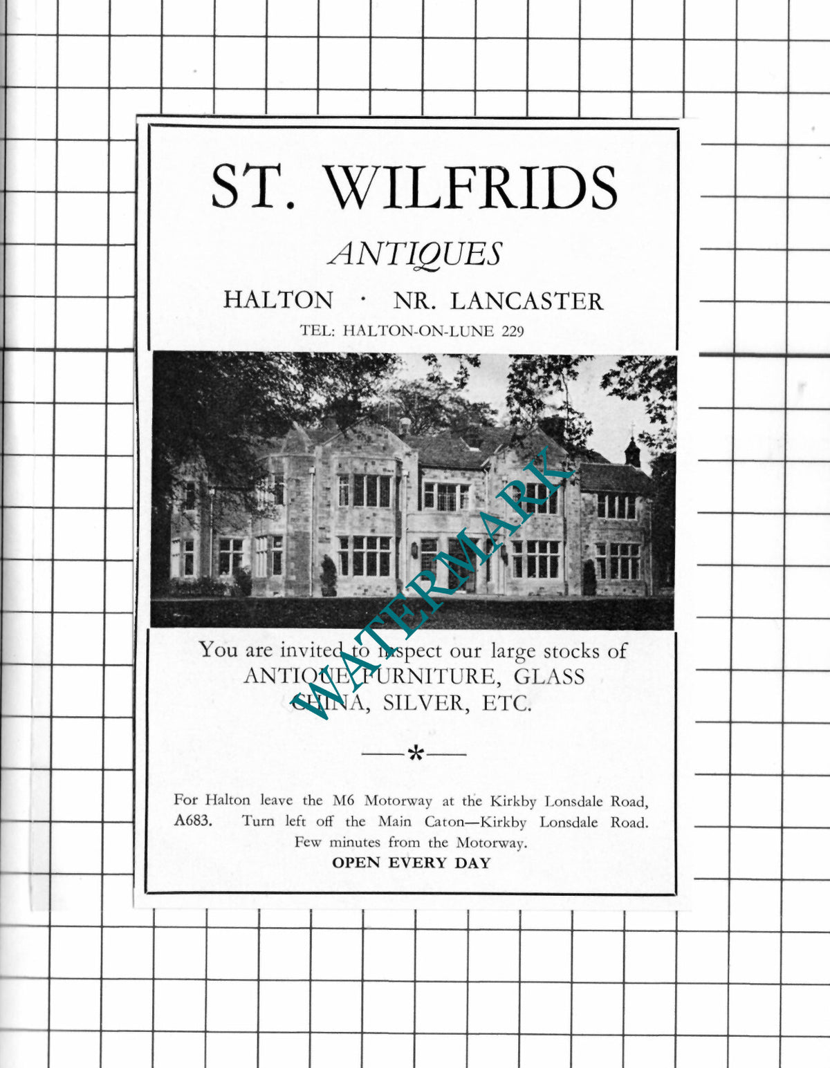 St Wilfrids Antiques Halton Lancaster Small Advert - 1967 Clipping