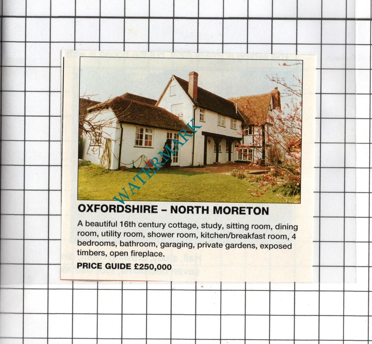 North Moreton Oxfordshire - 1991 Small House Sale Advert