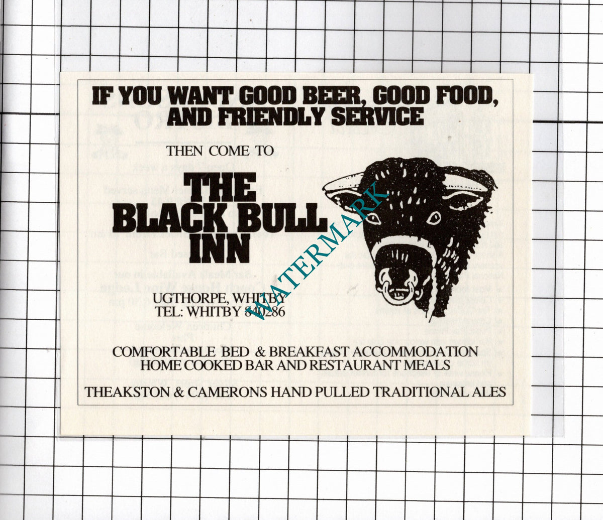 The Black Bull Inn Ugthorpe North Yorkshire - 1990 Advert