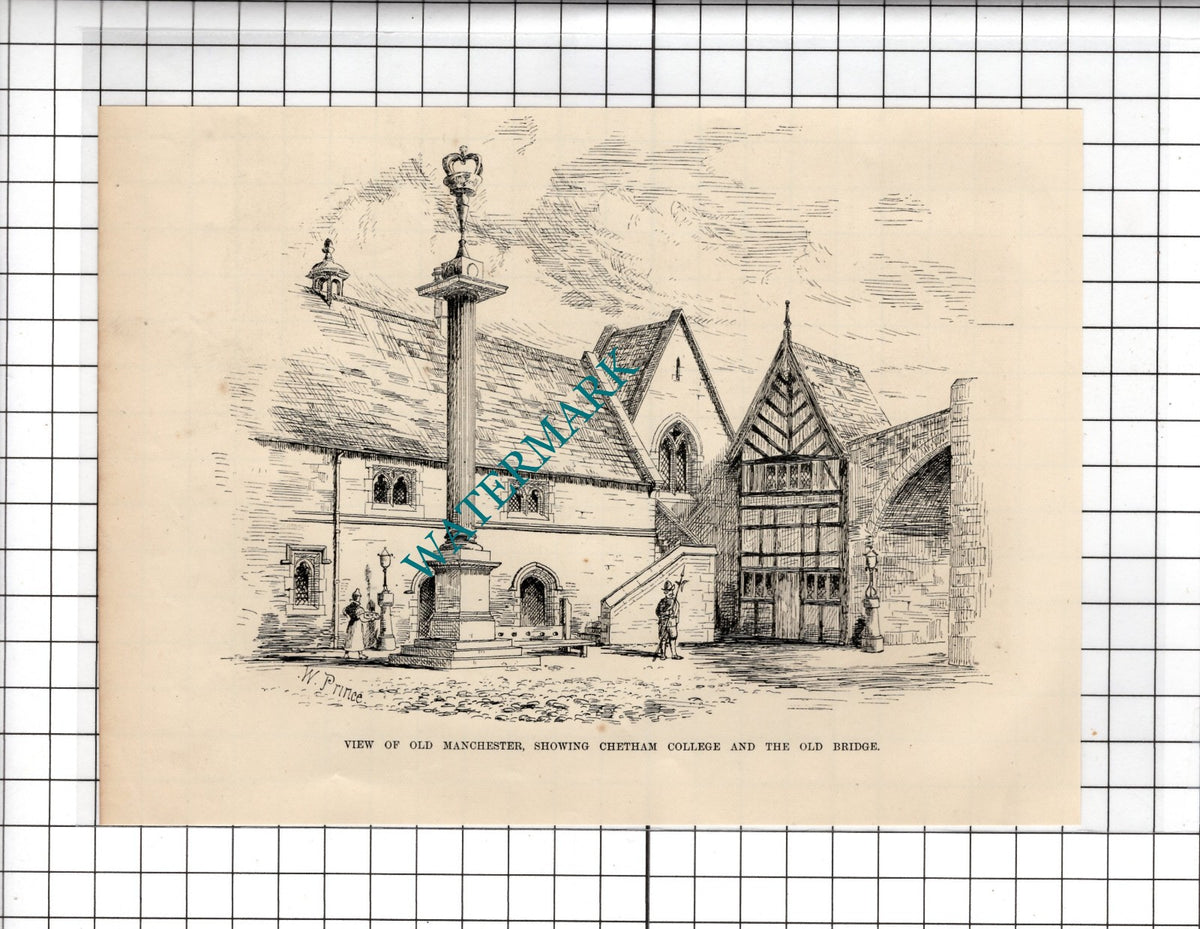 Chetham College Manchester W Prince - 1887 Clipping / Print
