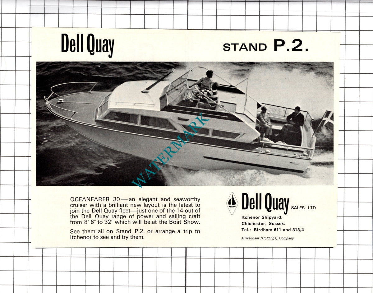 Dell Quay Itchenor Shipyard Chichester Sussex Oceanfarer 30 - 1967 Advert