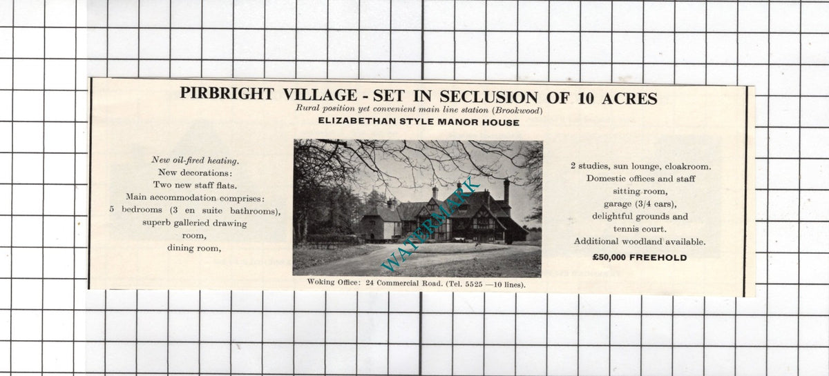 Pirbright Surrey - 1967 Small House Sale Advert