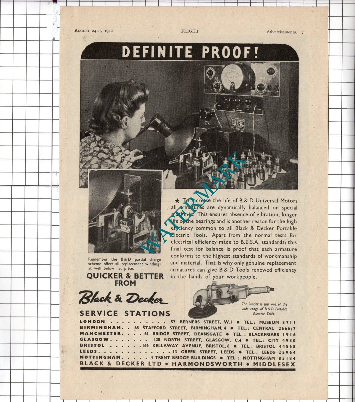 Black & Decker Ltd Harmondsworth World War Two WW2 Advert - 1944 Clipping