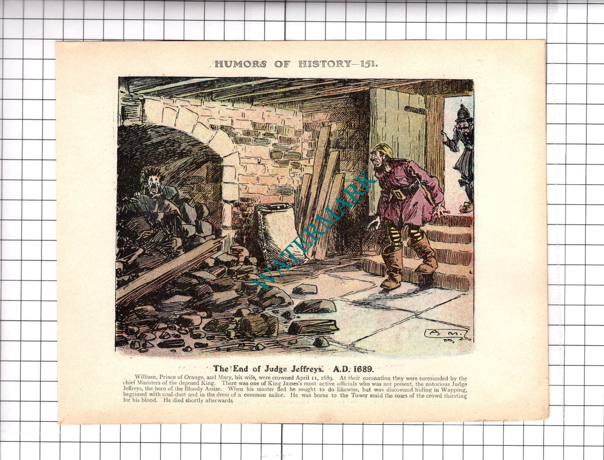 William III Battle Of The Boyne / Judge Jeffreys - c.1921 Book Print