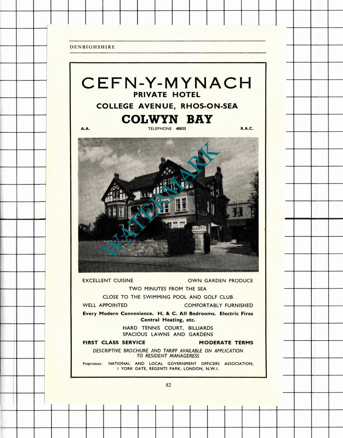 Cefn-y-Mynach Rhos-on-Sea Wales Advert - 1953 Clipping