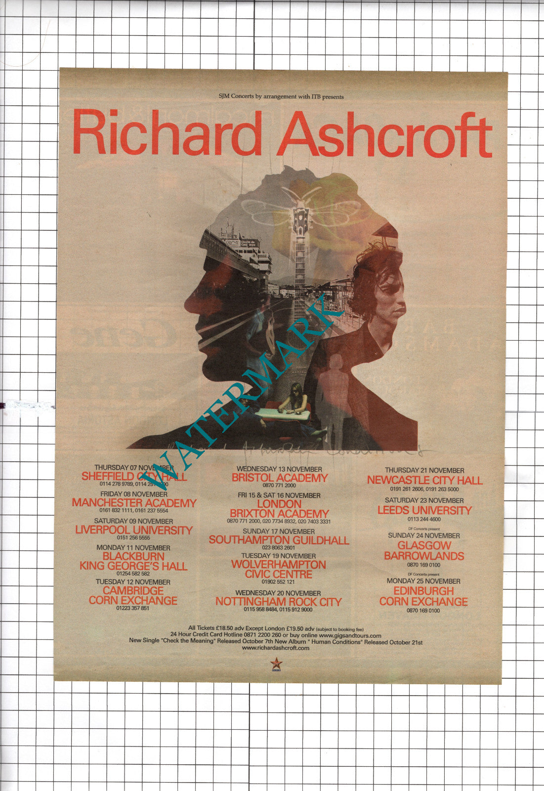 Richard Ashcroft Tour Advert - 2002 Magazine Cutting / Print