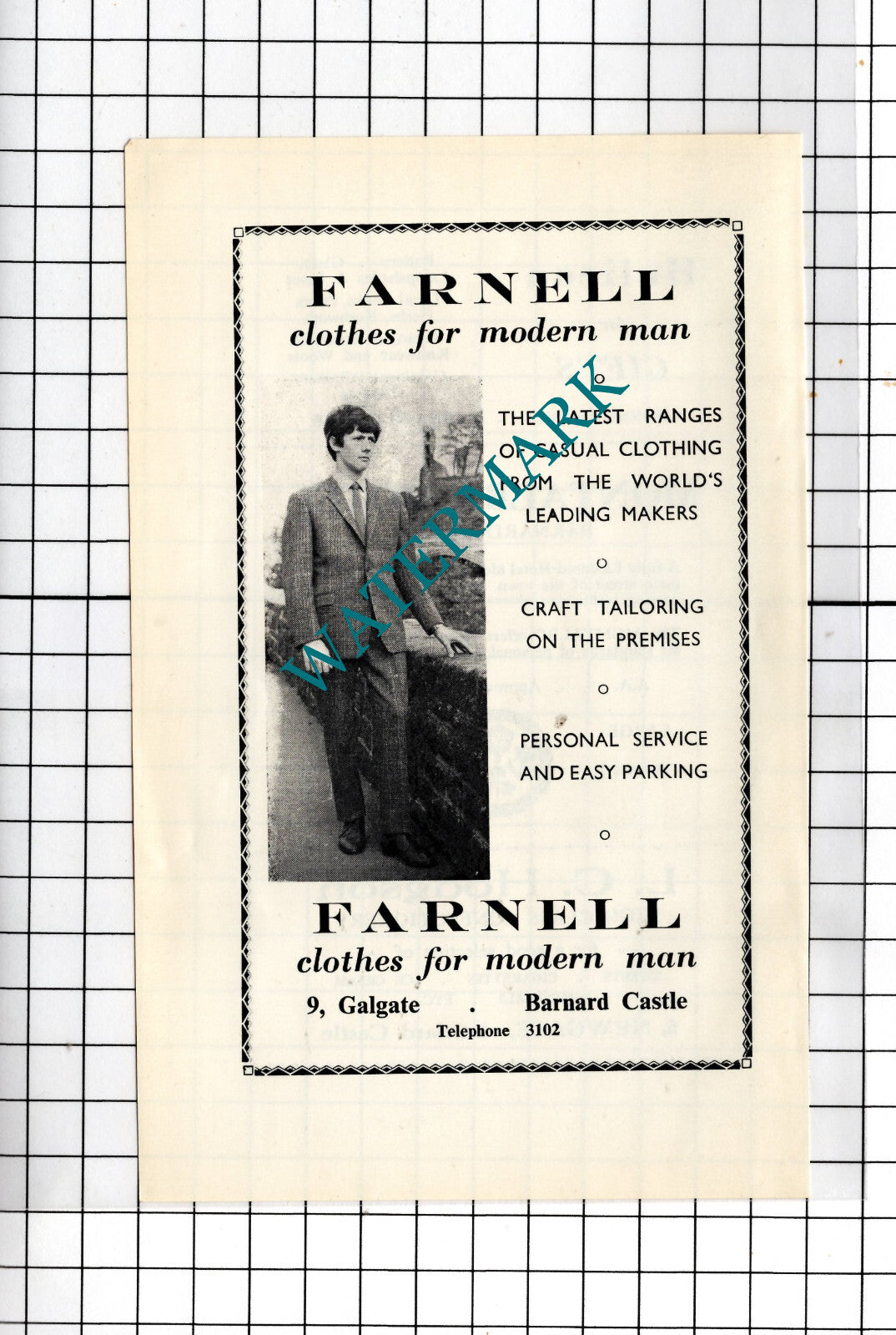 Farnell Clothing Shop 9 Galgate Barnard Castle - 1969 Small Advert