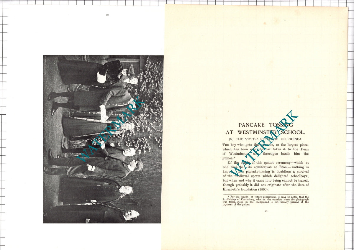 Westminster School Pancake Tossing - c.1904 Article / Print