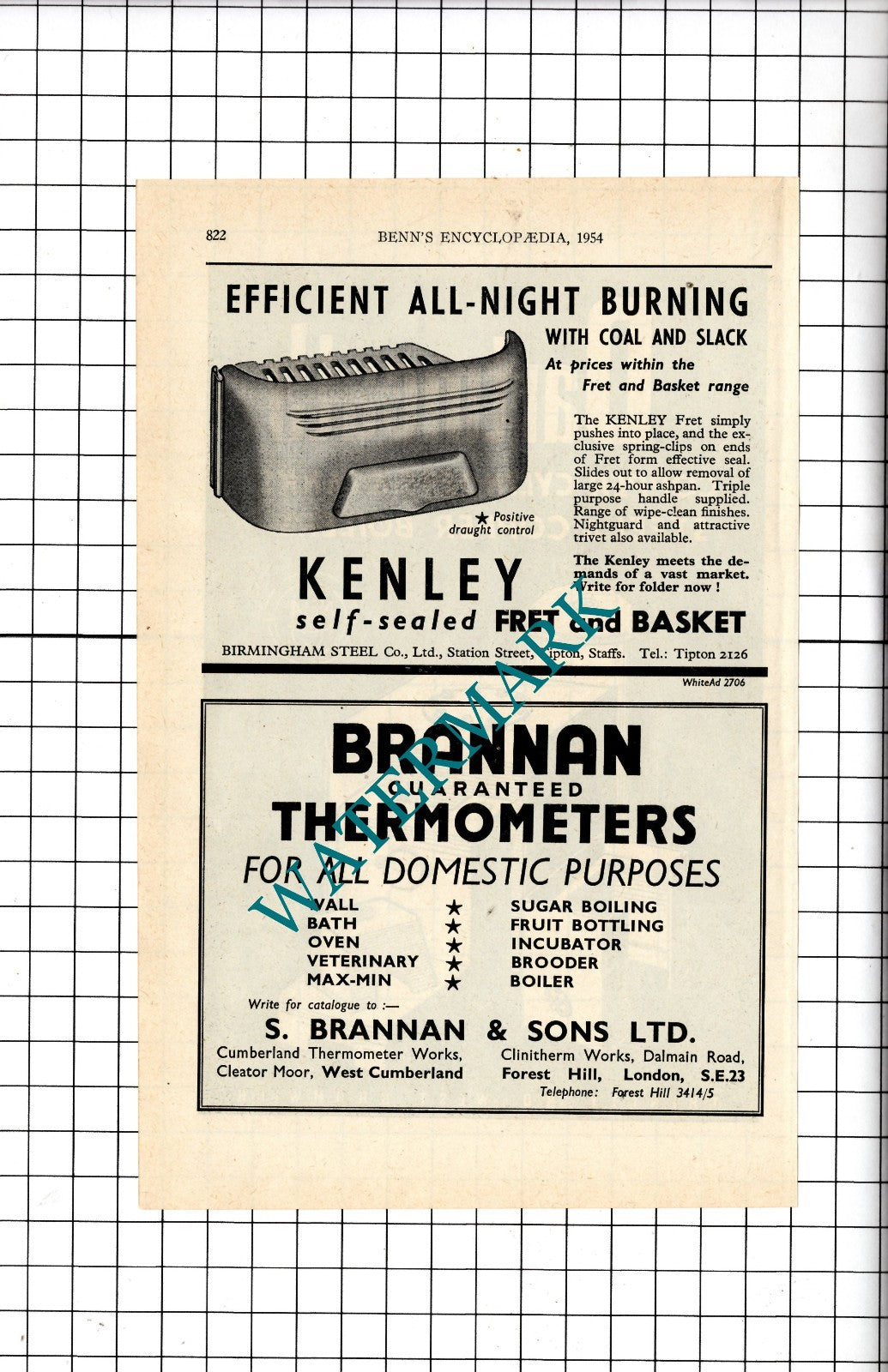 Dartmouth Manufacturing Co Ltd West Bromwich S Brannan Cleator Moor 1954 Advert