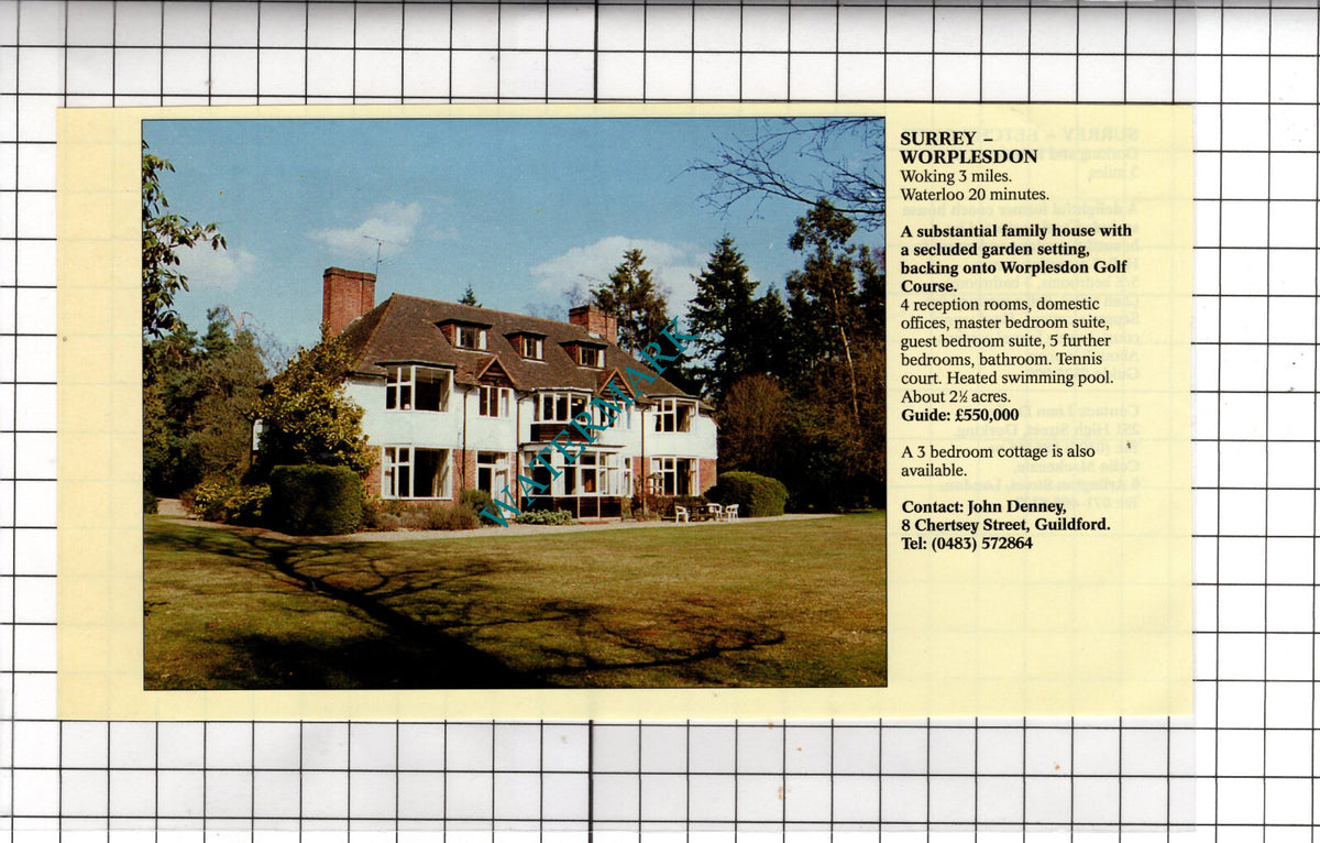 Betchworth Surrey / Worplesdon Surrey - 1994 House Sale Advert